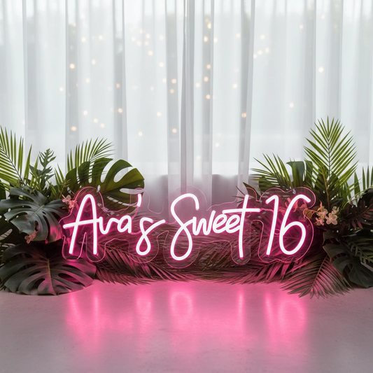 Custom Name Sweet 16 Neon Sign Birthday Party Neon Sign by Neonchics