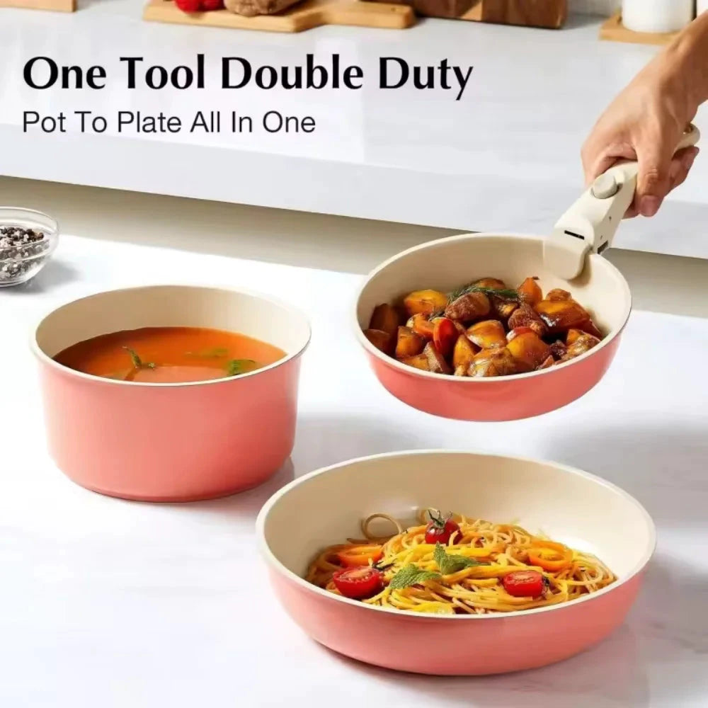Detachable Pot Handle Heat-Resistant Non-Slip One-Click Cookware Handle by Bowlift