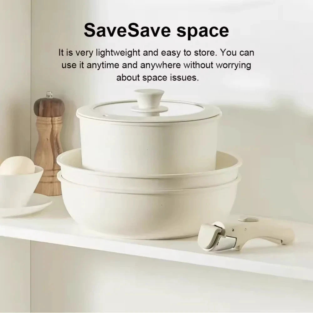 Detachable Pot Handle Heat-Resistant Non-Slip One-Click Cookware Handle by Bowlift