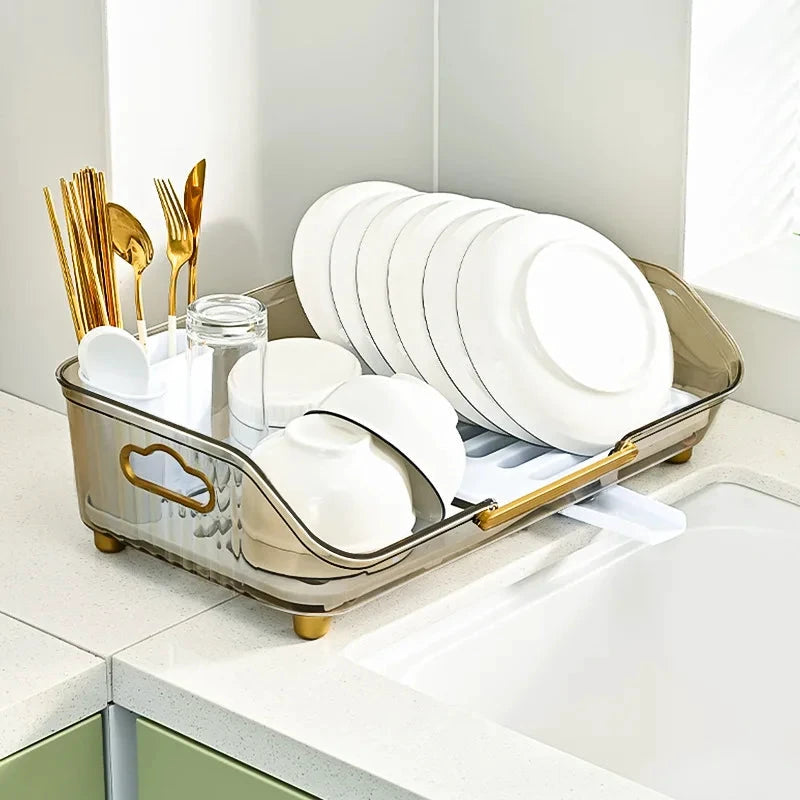 Detachable Sink Dish Drainer Countertop Organizer with Utensil Holder by Bowlift