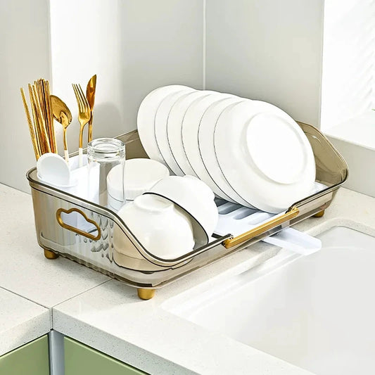 Detachable Sink Dish Drainer Countertop Organizer with Utensil Holder by Bowlift