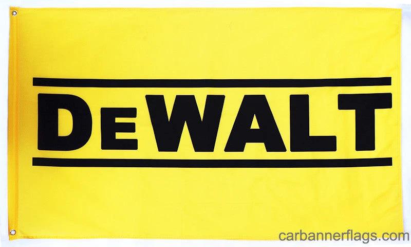 Dewalt Flag-3x5 FT-Black-100% polyester-2 Metal Grommets Banner-Yellow by flagsshop