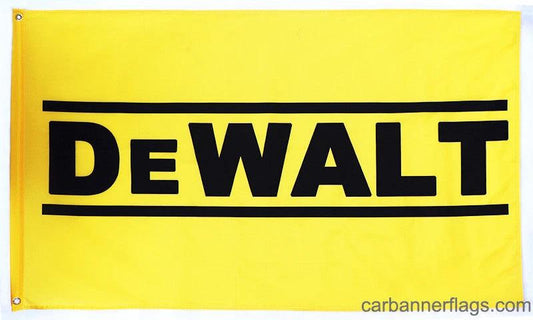 Dewalt Flag-3x5 FT-Black-100% polyester-2 Metal Grommets Banner-Yellow by flagsshop
