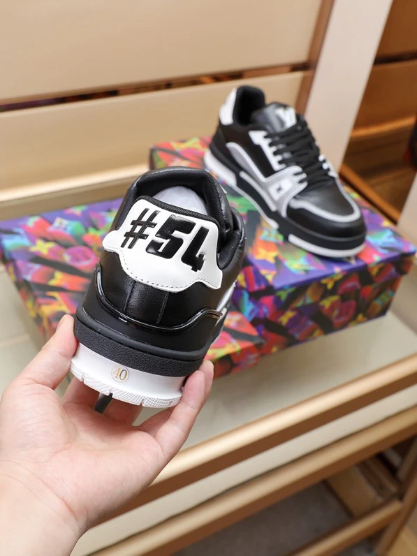 Luxury Virgil Trainer Sneakers Shoes #54 Signature Black Grey Monogram by Air Jordan