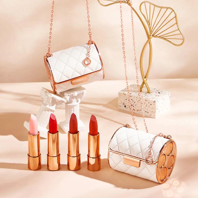 Lipstick Set Velvet Matte with Glamour Chain Handbag by Bowlift