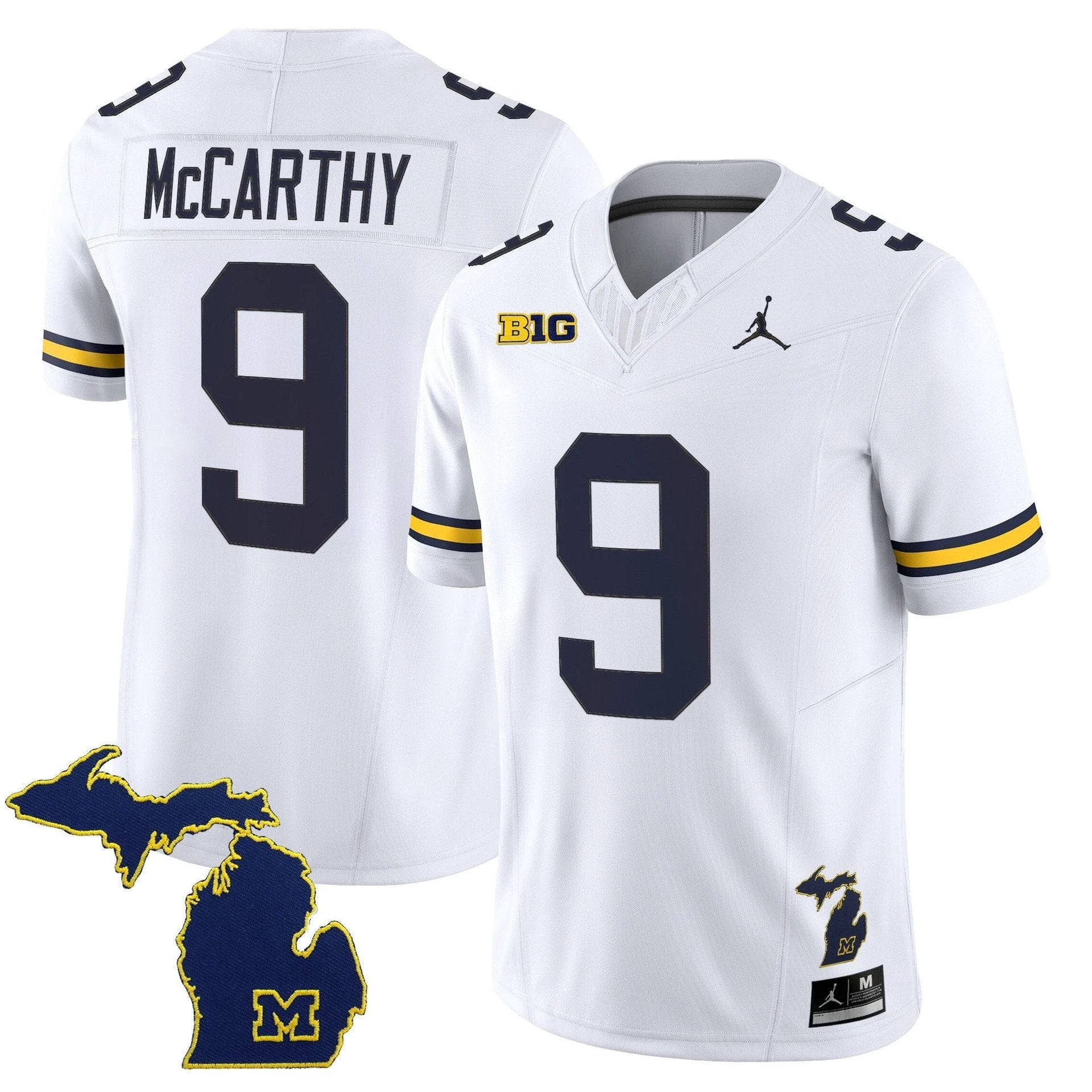 J.J. McCarthy Jersey #9 Michigan Wolverines 2025 Limited V2 Stitched White by My Store NCAA Football Jerseys