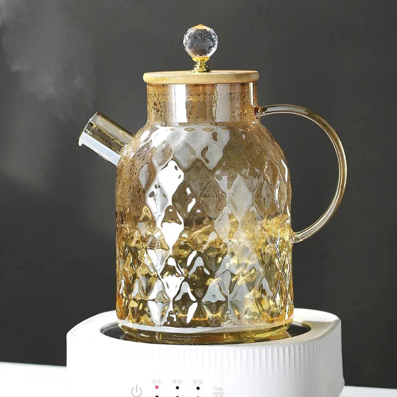 Diamond Texture Surface Glass Kettle Heat-resistant Thicken Glass by Bowlift