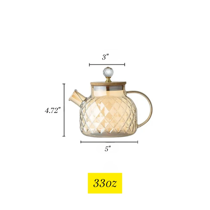 Diamond Texture Surface Glass Kettle Heat-resistant Thicken Glass by Bowlift