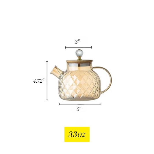Diamond Texture Surface Glass Kettle Heat-resistant Thicken Glass by Bowlift