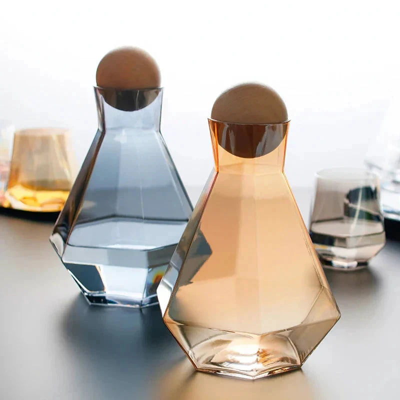 Diamond Type Glass Water Bottle Pitcher Drinkware Creative Drinkware by Bowlift