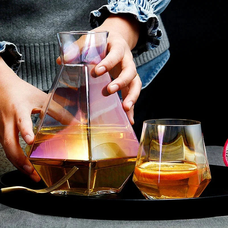 Diamond Type Glass Water Bottle Pitcher Drinkware Creative Drinkware by Bowlift