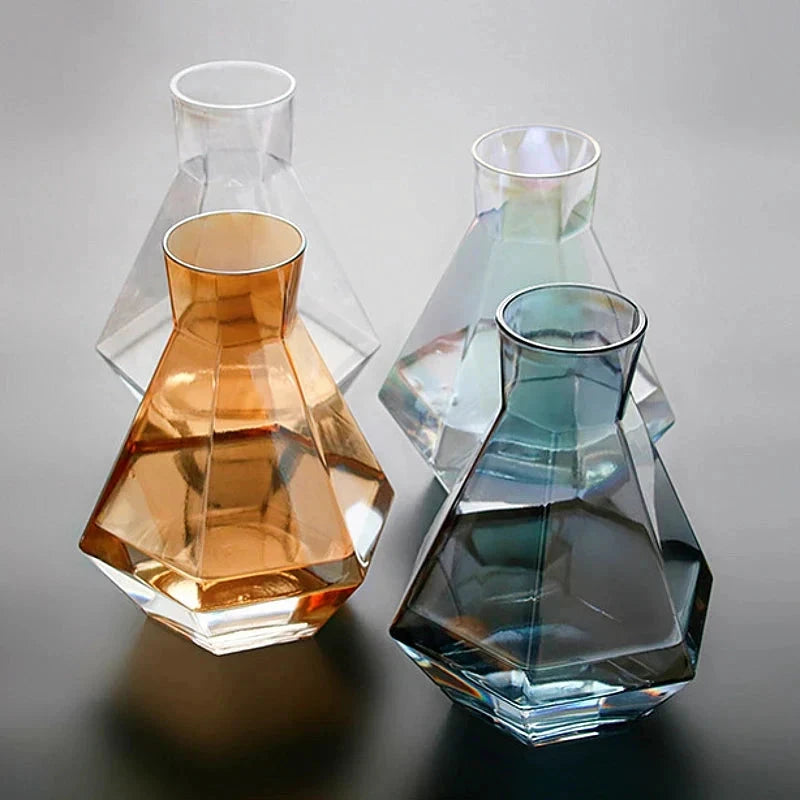 Diamond Type Glass Water Bottle Pitcher Drinkware Creative Drinkware by Bowlift