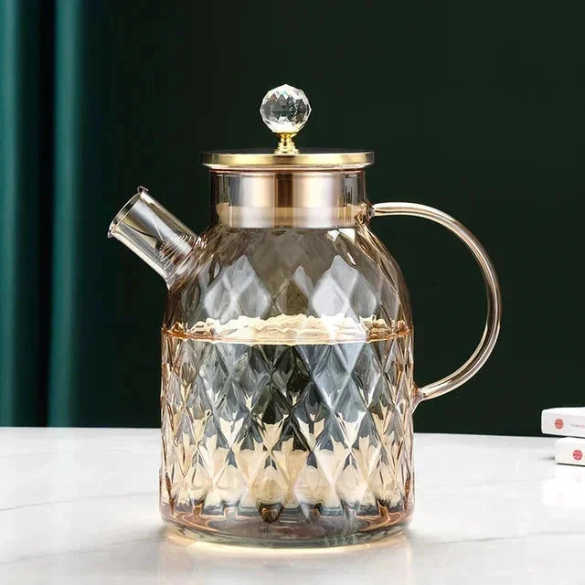 Diamond Type Glass Water Kettle Creative Glass Kettle Bottle by Bowlift
