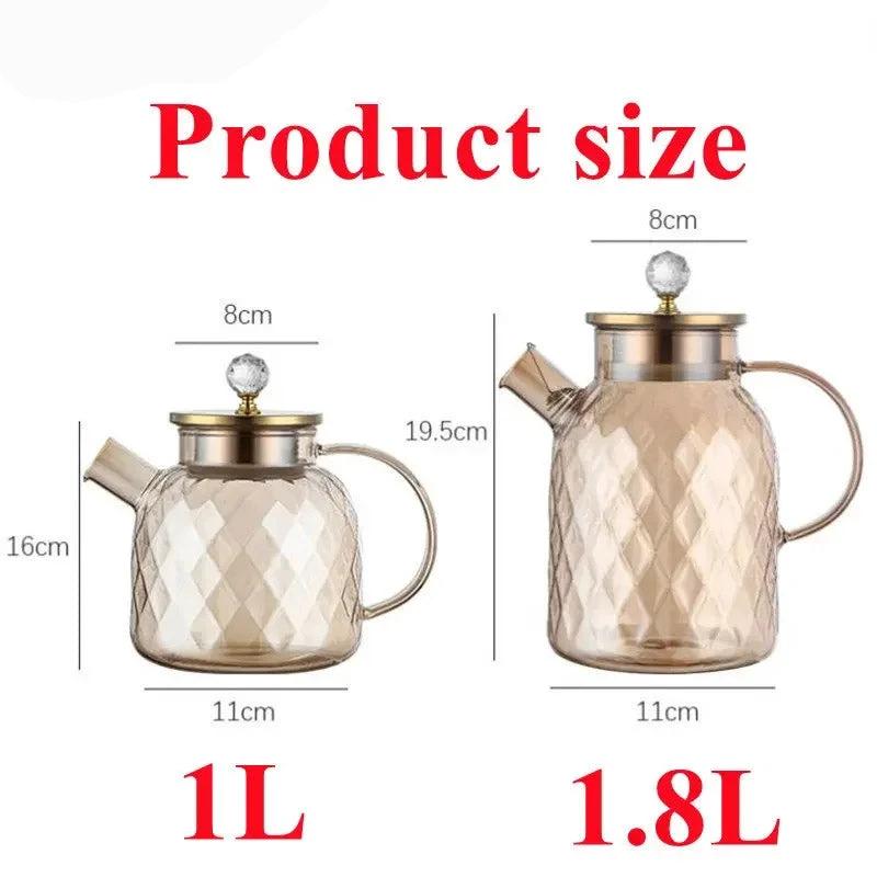 Diamond Type Glass Water Kettle Creative Glass Kettle Bottle by Bowlift