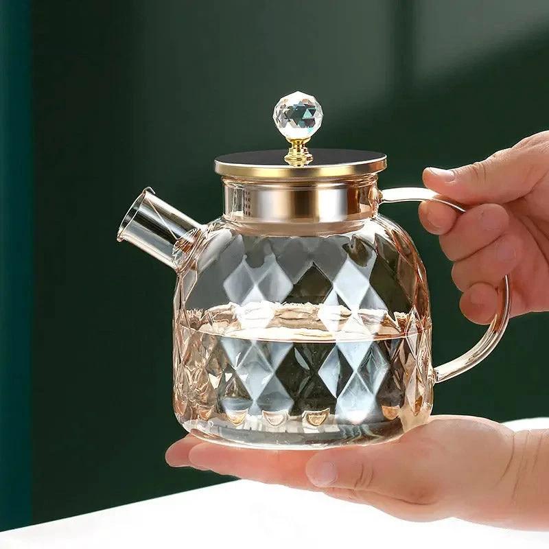 Diamond Type Glass Water Kettle Creative Glass Kettle Bottle by Bowlift