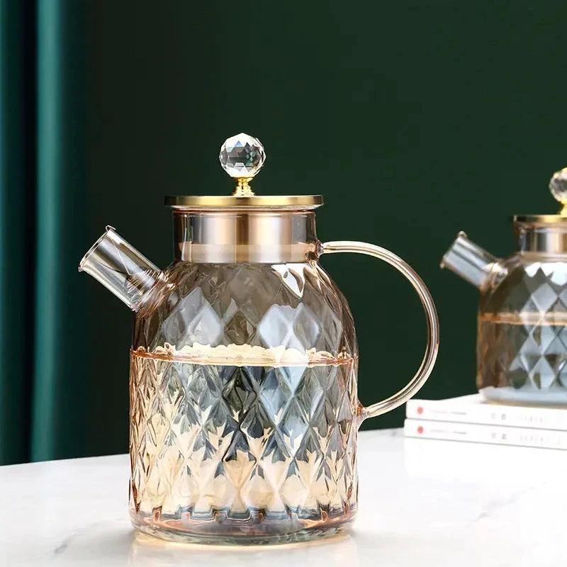 Diamond Type Glass Water Kettle Creative Glass Kettle Bottle by Bowlift