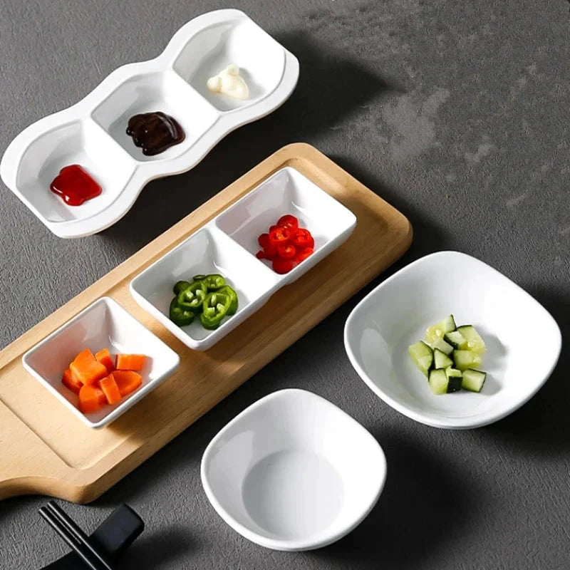 Dipping Saucer Multi-grid Dish Plate Kitchen Dressing Dishes by Bowlift