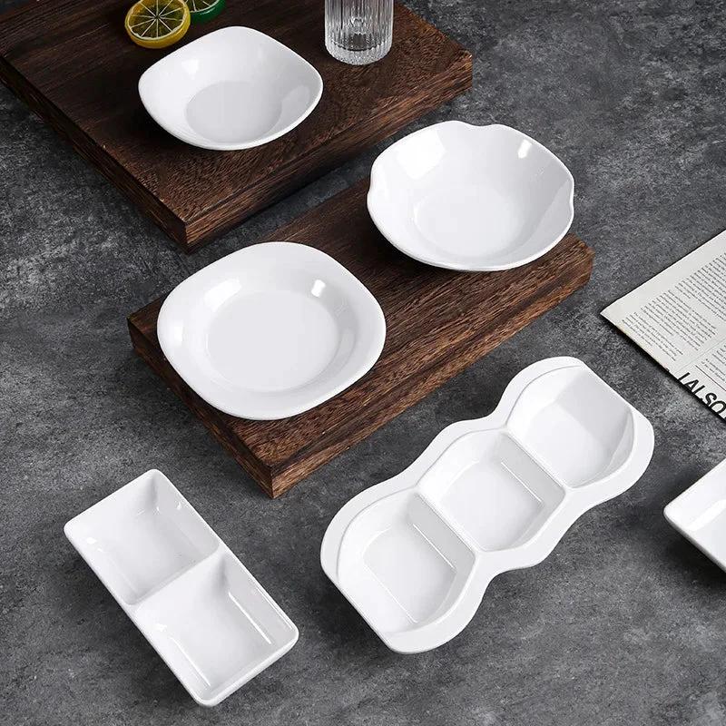 Dipping Saucer Multi-grid Dish Plate Kitchen Dressing Dishes by Bowlift