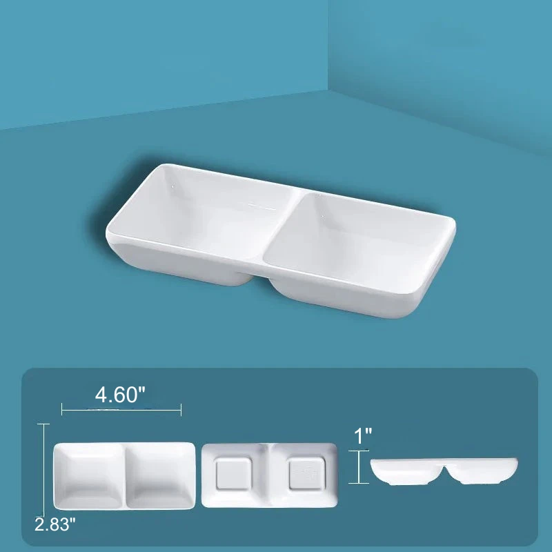 Dipping Saucer Multi-grid Dish Plate Kitchen Dressing Dishes by Bowlift