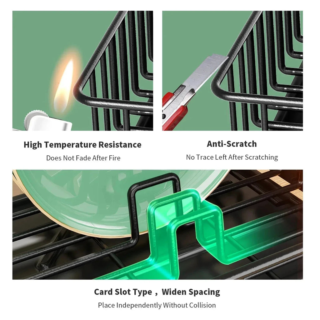 Dish Draining Rack Cutlery Rack With Drain Tray And Drip Line Drainer by Bowlift