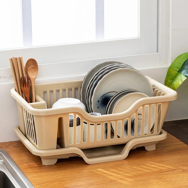 Dish Drying Rack Kitchen Utensils Drainer Rack with Drain Board by Bowlift