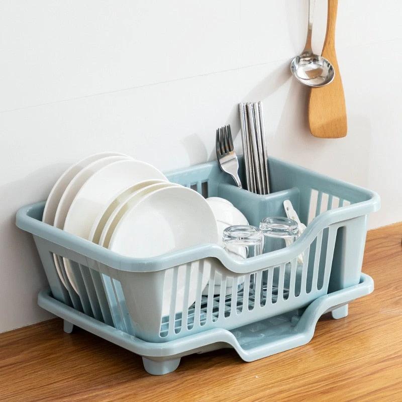 Dish Drying Rack Kitchen Utensils Drainer Rack with Drain Board by Bowlift