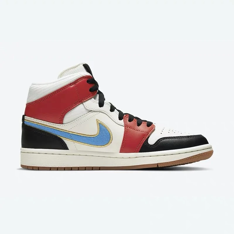 Air Jordan 1 Mid Woman Let(Her) Man Blue White Red Black by Air Jordan