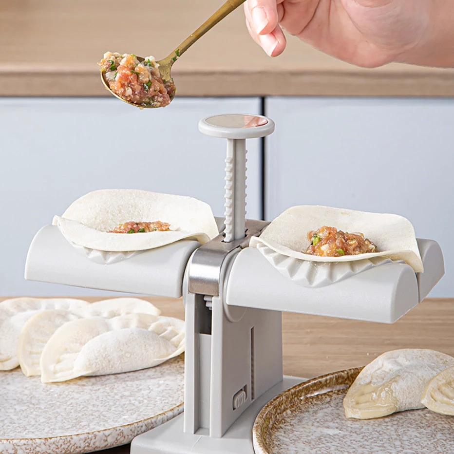 Double Heads Automatic Dumpling Making Mold Manual Press Machine by Bowlift