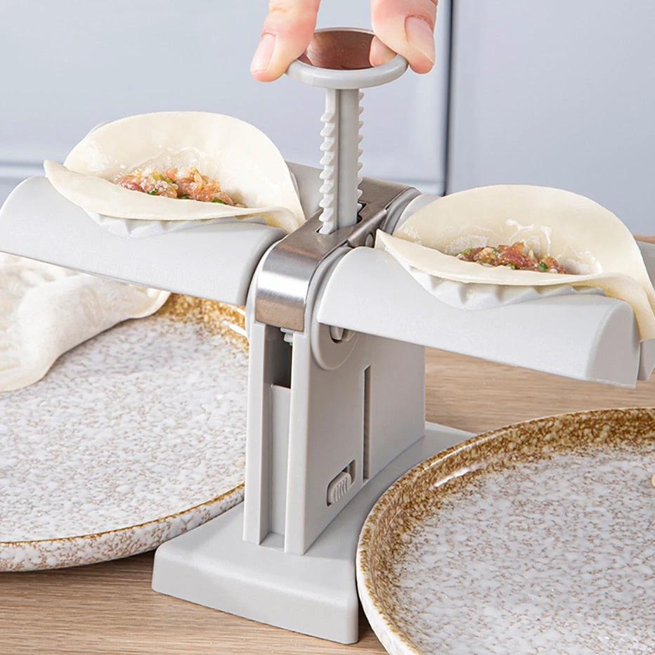 Double Heads Automatic Dumpling Making Mold Manual Press Machine by Bowlift