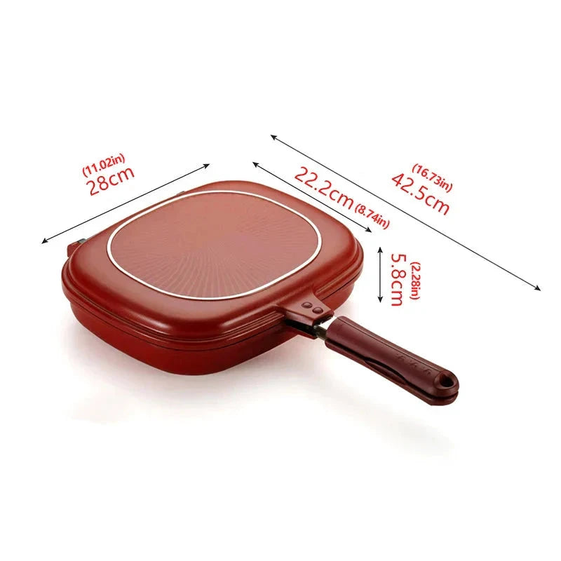 Double Side Bread Frying Pan Non Stick Multiple Purposes Toaster by Bowlift