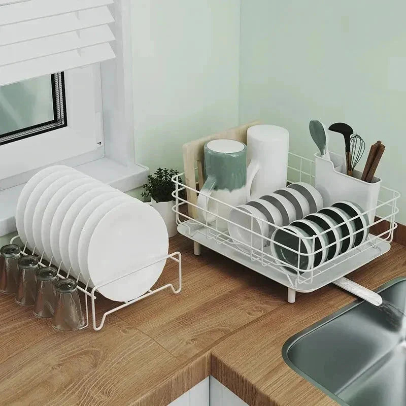 Double Stainless Steel Bowl and Dish Drain Rack Dishware Cleaning Rack by Bowlift