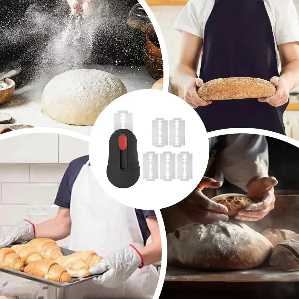 Dough Slashing Tool with 5 Replaceable Blades Baker’s Bread Knife by Bowlift