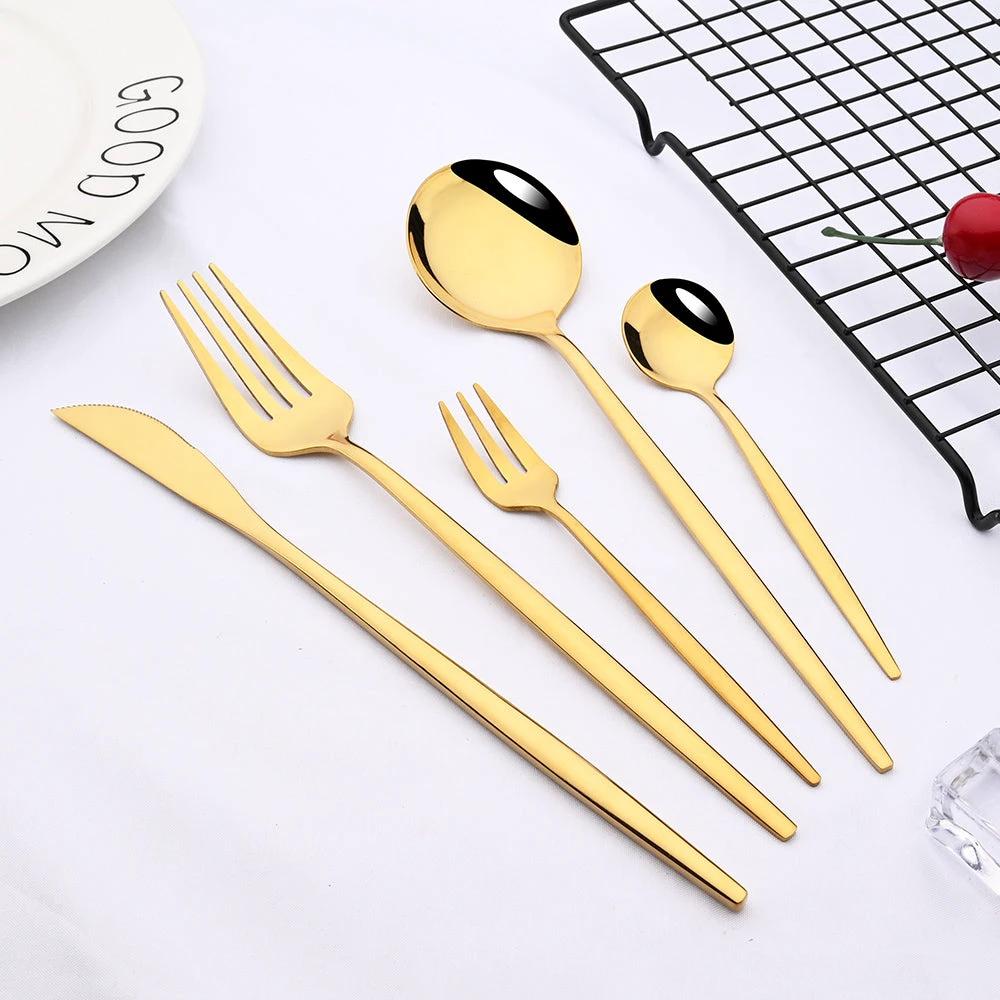 Stainless Steel Premium Dinnerware Set - Includes Steak Knife, Fork, Coffee Spoon, Teaspoon and Flatware Bowlift by Bowlift