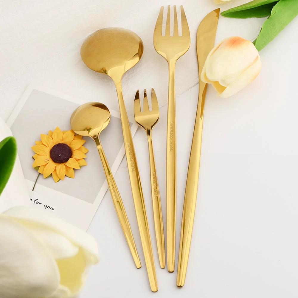 Stainless Steel Premium Dinnerware Set - Includes Steak Knife, Fork, Coffee Spoon, Teaspoon and Flatware Bowlift by Bowlift