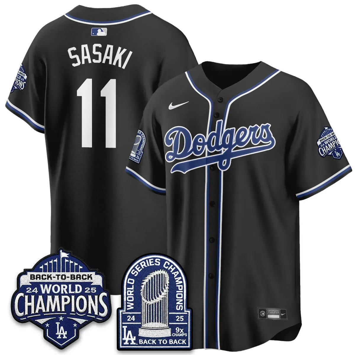 LAD 2026 Black Out Style Vapor Limited Jersey - B2B Champs - All Stitched by Los Angeles Dodgers