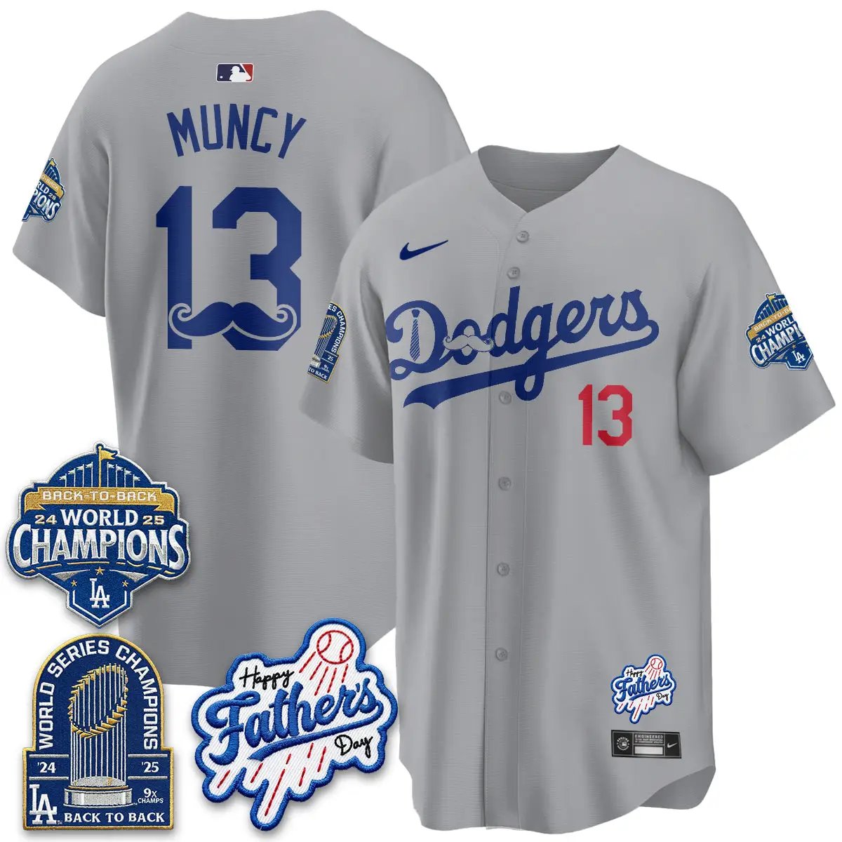 LAD Happy Father's Day 2026 Jersey - Stitched by Los Angeles Dodgers