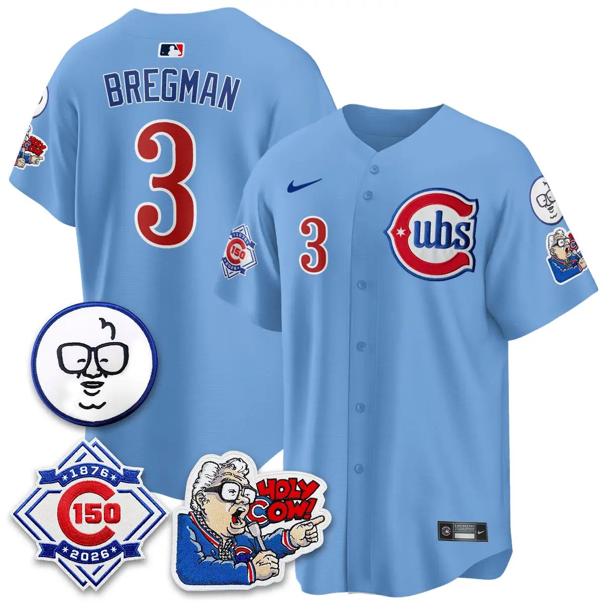 Chicago Cubs 150th Anniversary Harry Caray Holy Cow Vapor Premier Limited Jersey - All Stitched V2 by Chicago Cubs