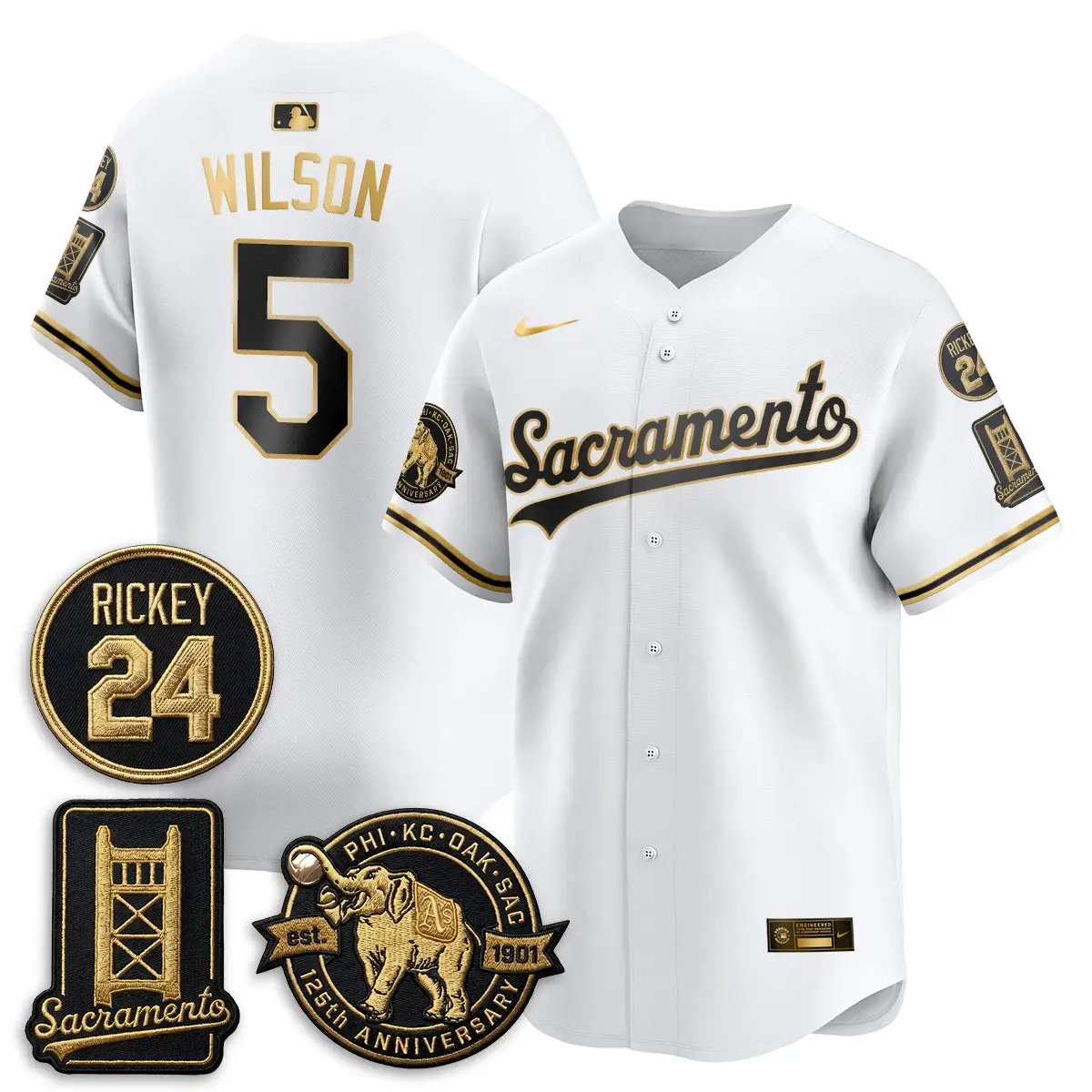 OAK 2026 Alternate Sacramento 125 Years Limited Vapor Gold Edition Jersey - All Stitched by Oakland Athletics