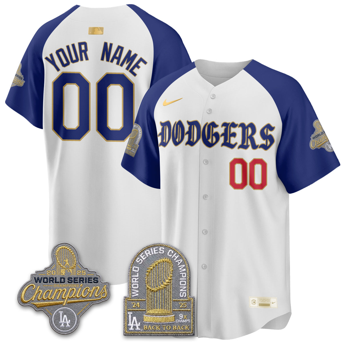 LAD Vapor Limited Custom Jersey - Back to Back 9x Champs - All Stitched by Los Angeles Dodgers