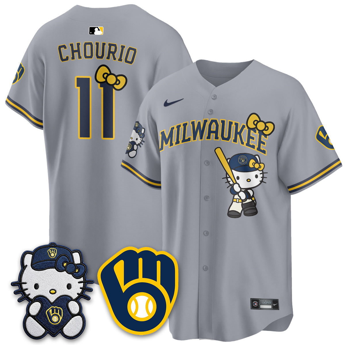 Milwaukee Brewers Meow KT Night Vapor Limited Jersey - All Stitched by Milwaukee Brewers