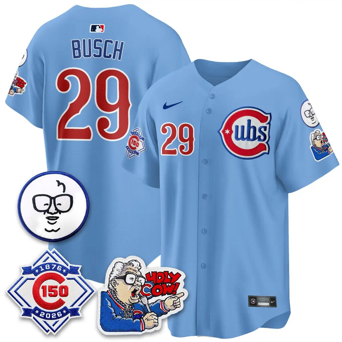 Chicago Cubs 150th Anniversary Harry Caray Holy Cow Vapor Premier Limited Jersey - All Stitched V2 by Chicago Cubs