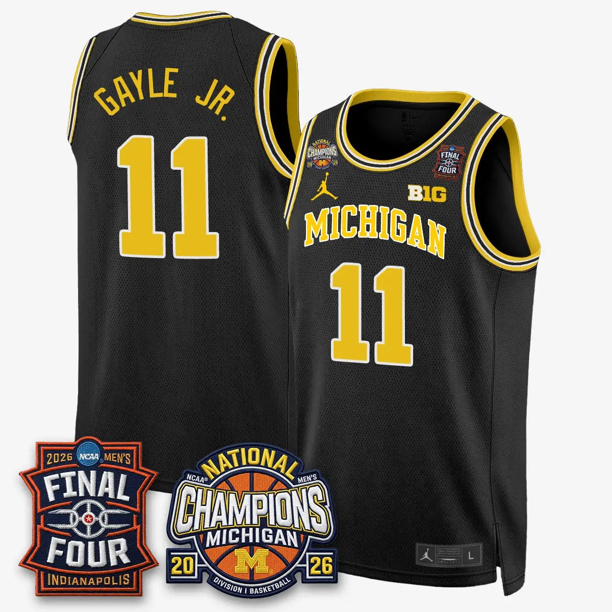 Michigan Wolverines Basketball National Champions Big Text Limited Vapor Jersey - All Stitched by Michigan Wolverines