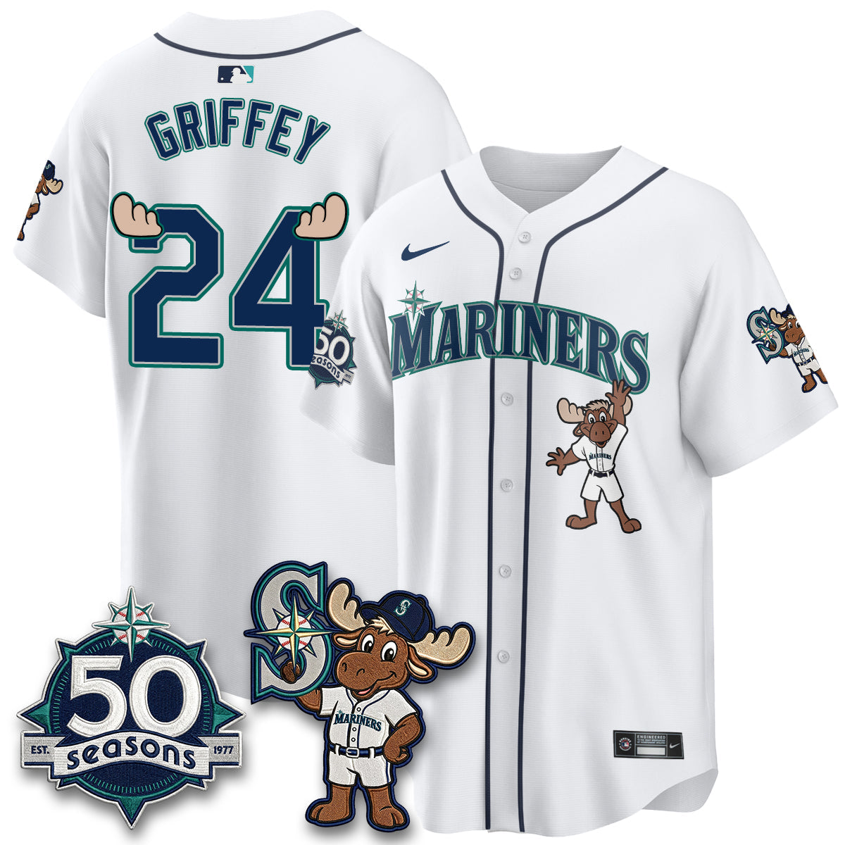 SEA Mascot Jersey - All Stitched by Seattle Mariners