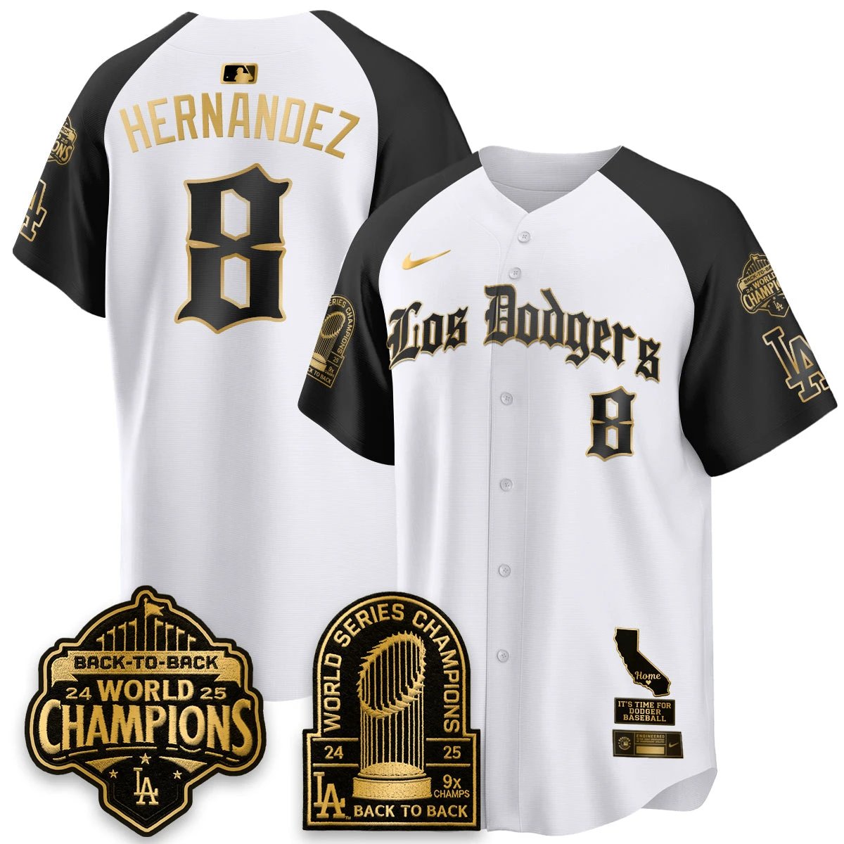 Los Angeles Dodgers World Series Champions Vapor Premier Limited Gothic Edition Jersey - All Stitched by Los Angeles Dodgers