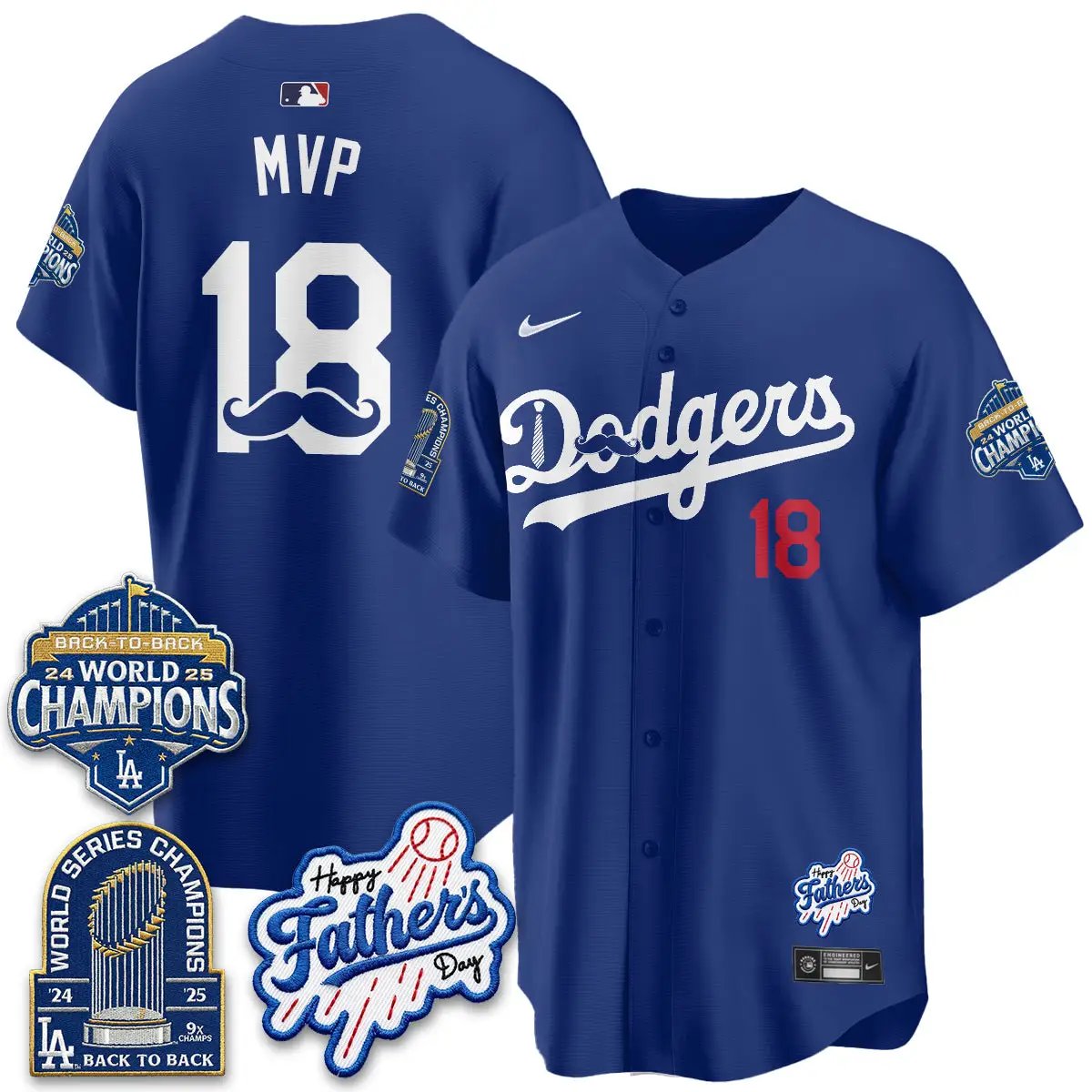 LAD Happy Father's Day 2026 Jersey - Stitched by Los Angeles Dodgers