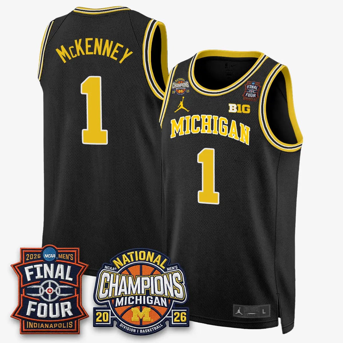 Michigan Wolverines Basketball National Champions Big Text Limited Vapor Jersey - All Stitched by Michigan Wolverines