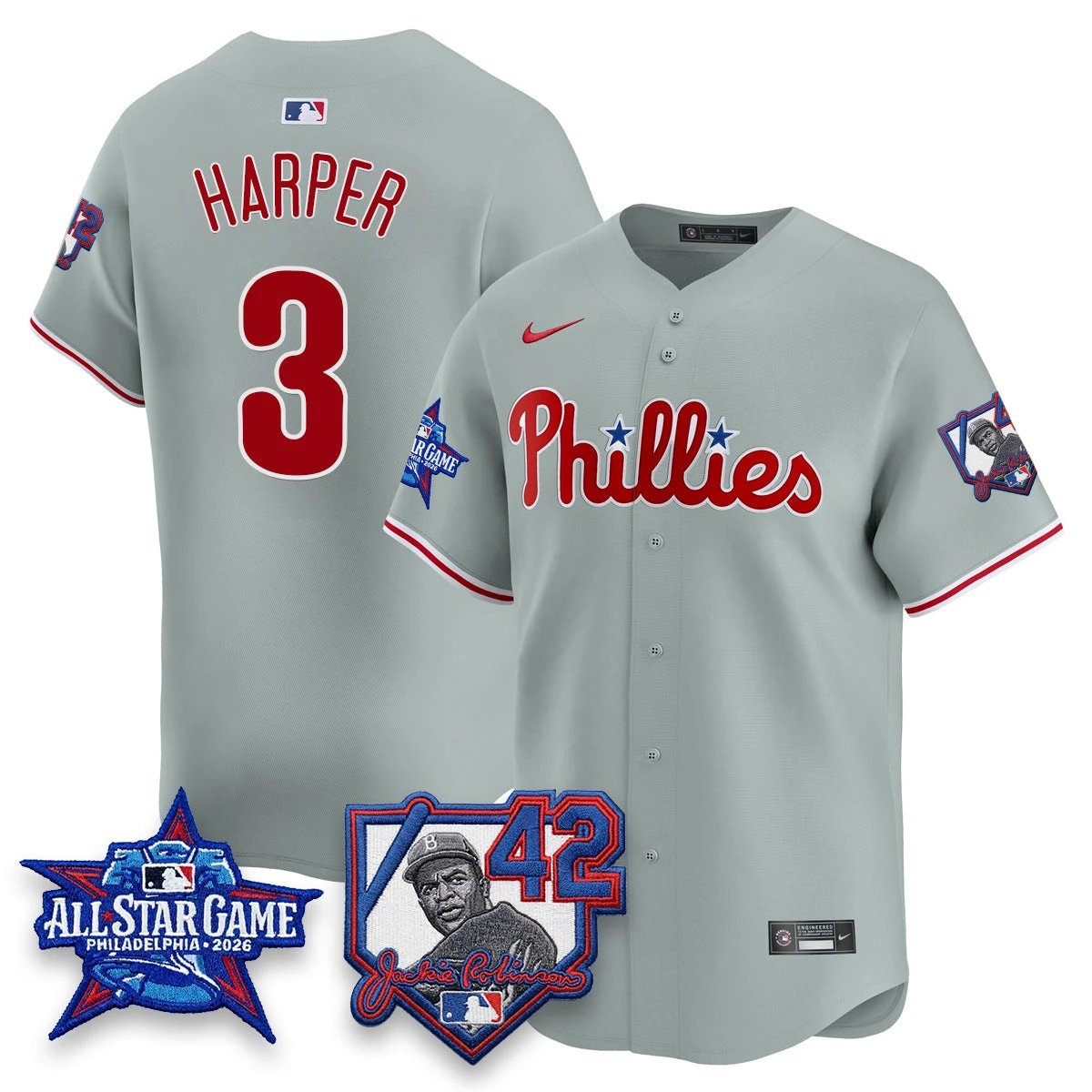 Philadelphia Phillies 2026 Jackie Robinson New Era - All Star Game Vapor Limited Jersey - All Stitched by Philadelphia Phillies
