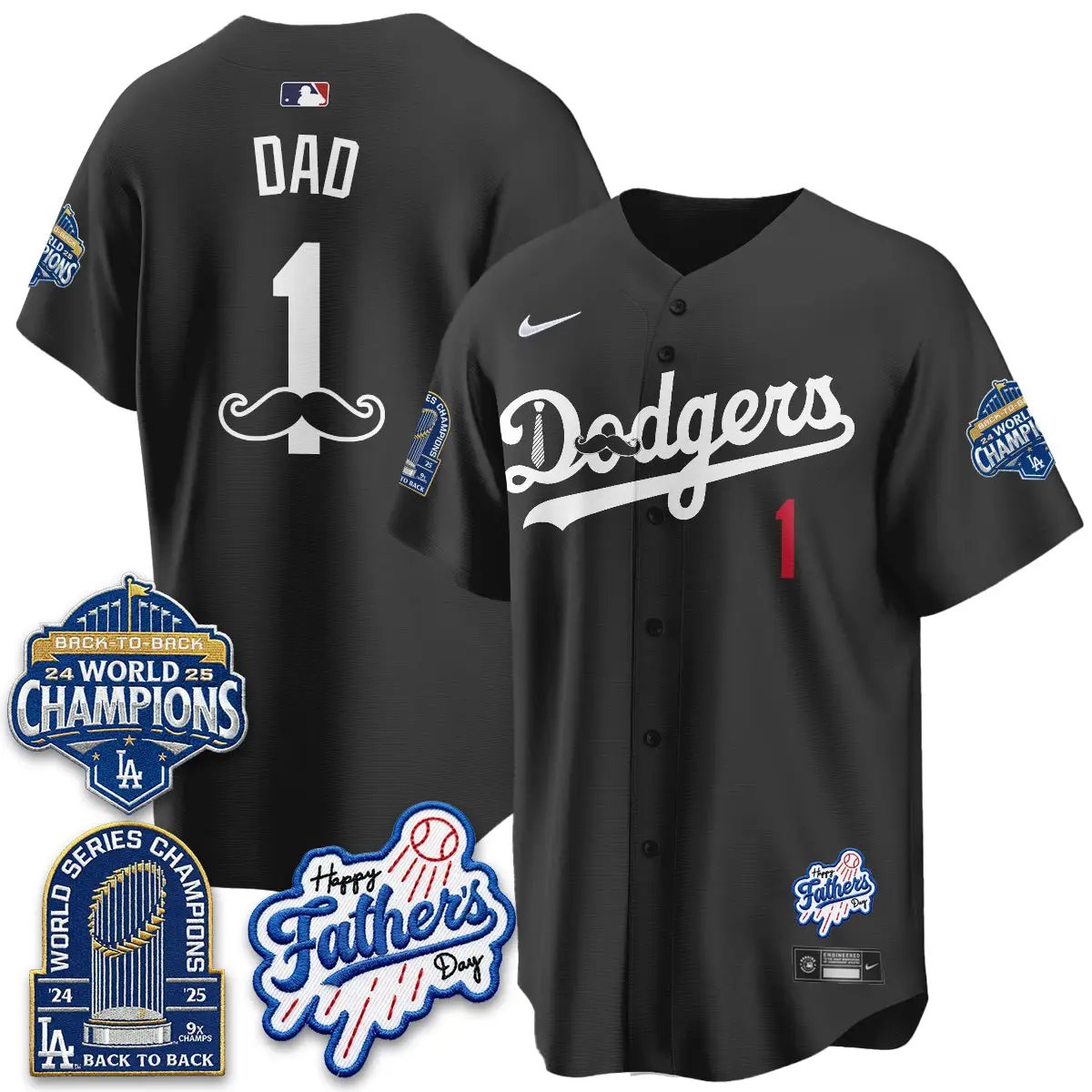 LAD Happy Father's Day 2026 Jersey - Stitched by Los Angeles Dodgers