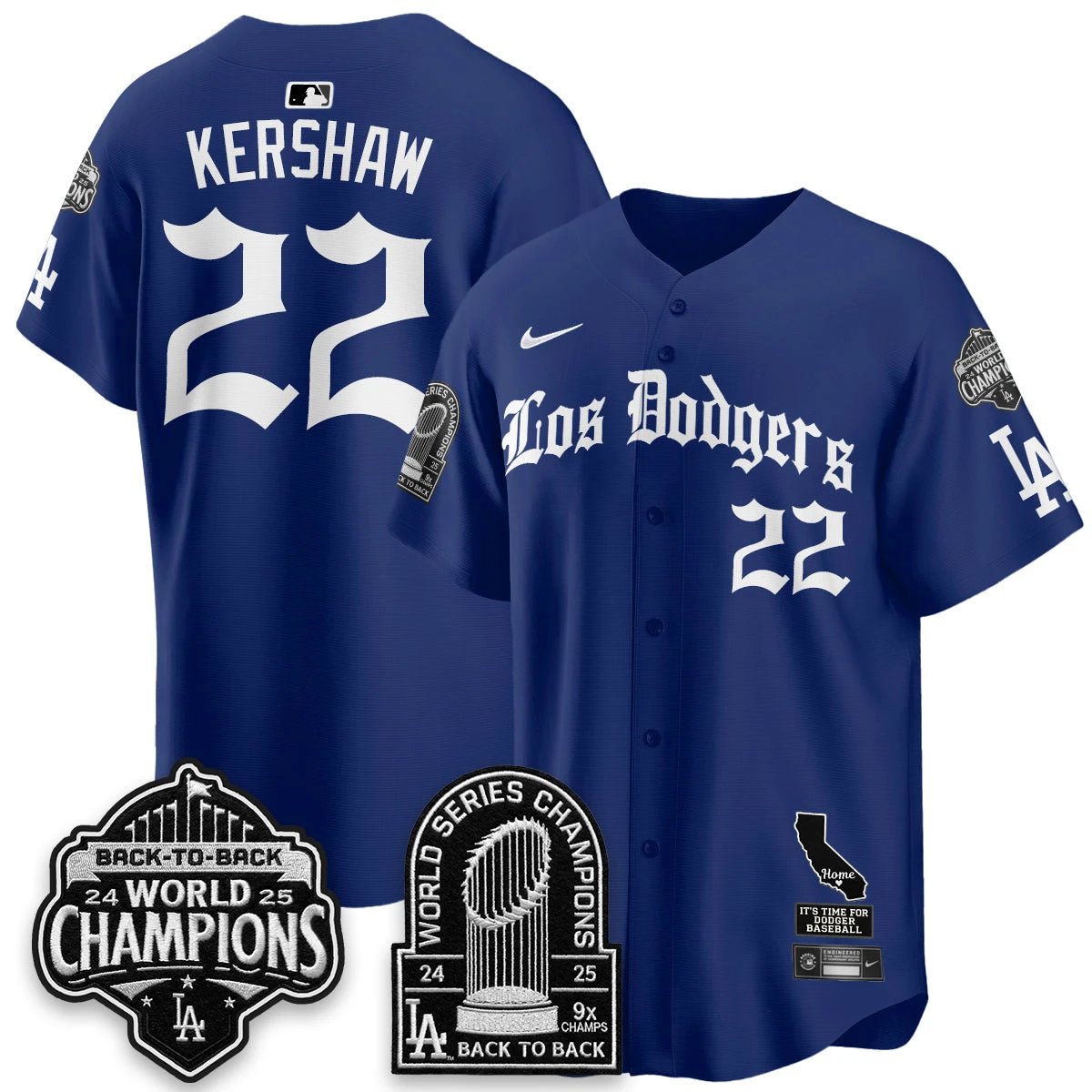 Los Angeles Dodgers World Series Champions Vapor Premier Limited Gothic Edition Jersey - All Stitched by Los Angeles Dodgers