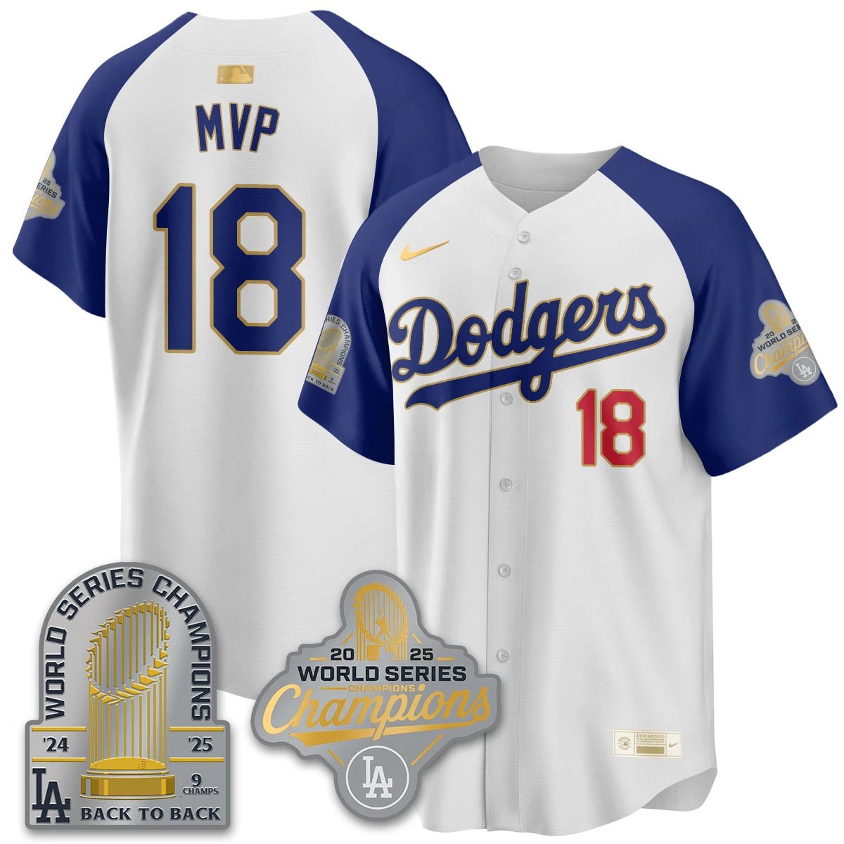 LAD Gold Collection Stadium Vapor Limited Jersey - 9x Champs - All Stitched by Los Angeles Dodgers